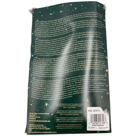 Krebs Exclusive Designer Glass Christmas Ornaments Set Of 4 Kokopelli Cactus - Picture 2 of 8